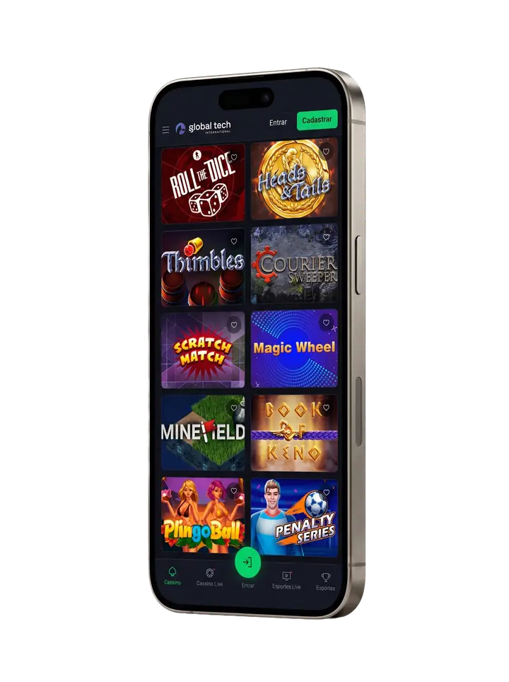 Aplicativo Global Tech International na tela de jogos instantâneos